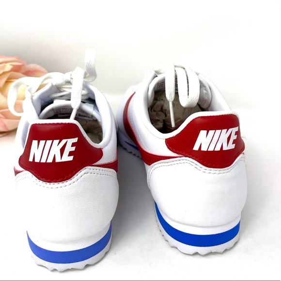 Nike Classic Cortez Leather White Red Blue W AUTHE - Picture 7 of 8